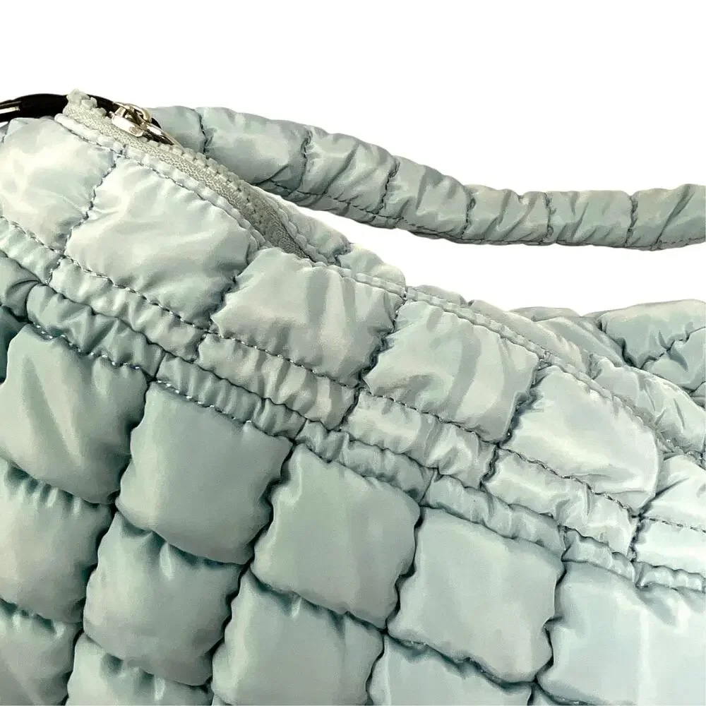 Free People FP Movement Quilted Carryall Hobo Bag Womens Large Mint Pockets